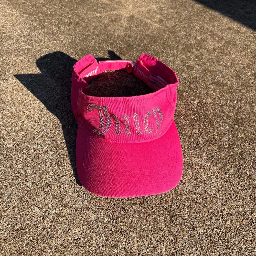 Juicy Couture Pink Cloth Visor with Rhinestones,